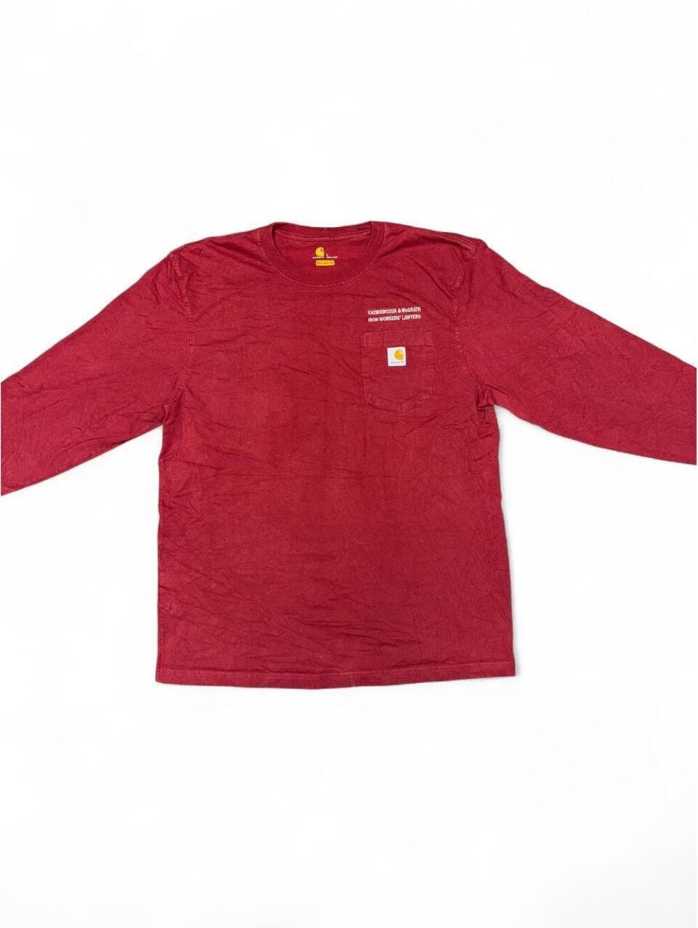Carhartt Men's Red and Burgundy Tshirt